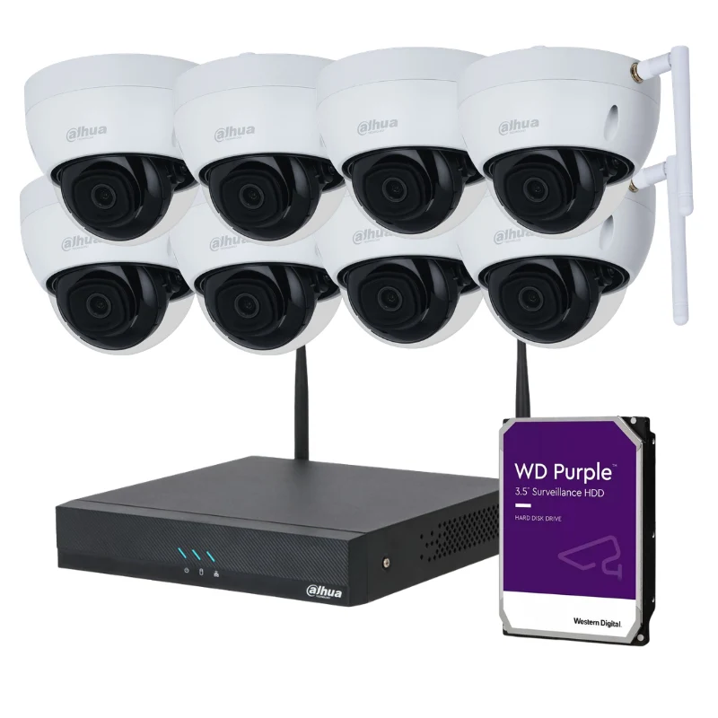 Kit de 8 caméras de surveillance DAHUA Anti-Vandalisme - WiFi sans fil