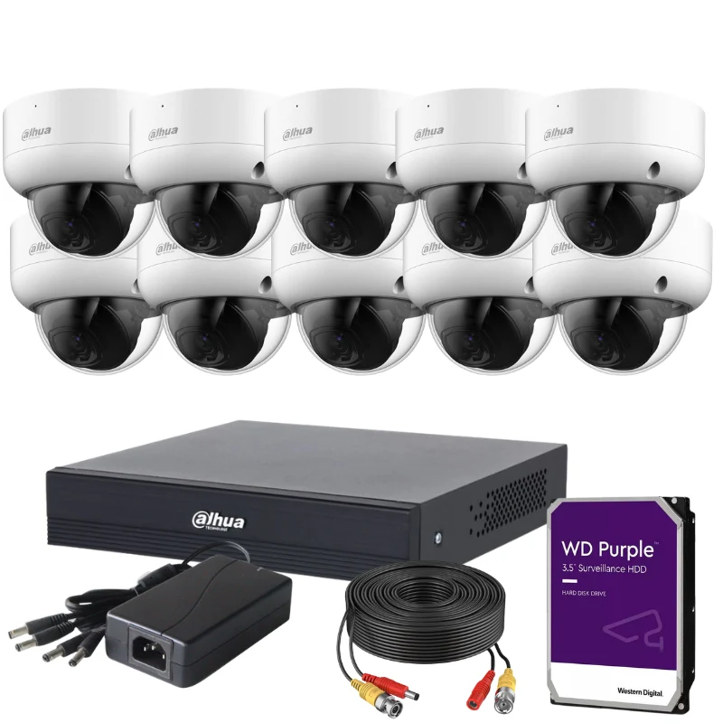 Kit de 10 caméras de surveillance analogique DAHUA - Série Pro Anti-Vandalisme
