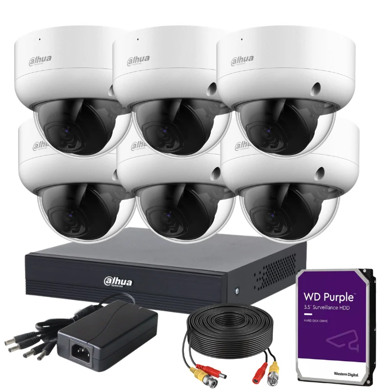 Kit de 6 caméras de surveillance analogique DAHUA - Série Pro Anti-Vandalisme
