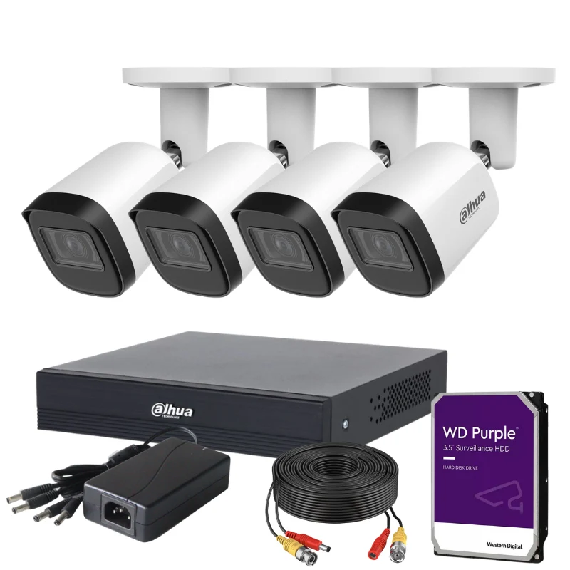 Kit de 4 caméras de surveillance extérieure analogique DAHUA - Série Lite