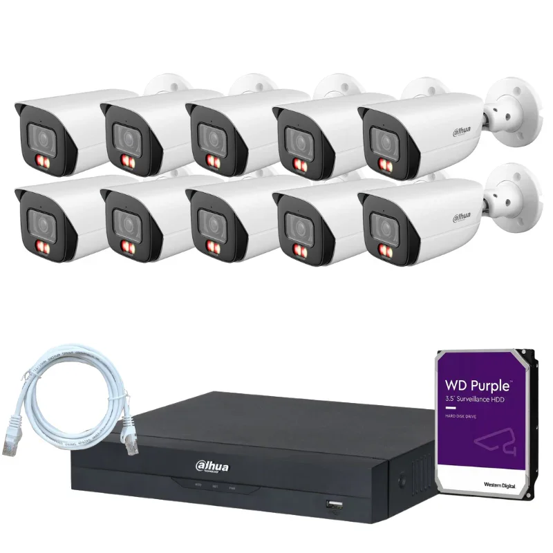 Kit de 10 caméras de surveillance extérieure DAHUA - Série Pro