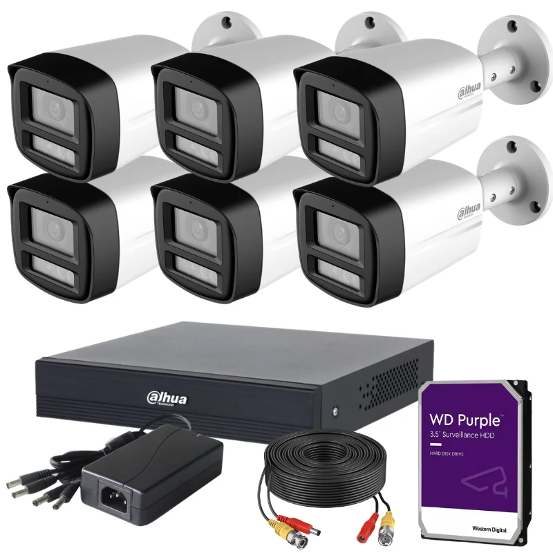 Kit de 6 caméras de surveillance extérieure analogique DAHUA - Série Pro