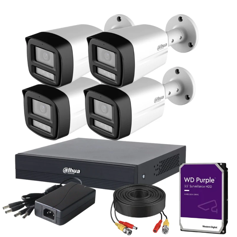 Kit de 4 caméras de surveillance extérieure analogique DAHUA - Série Pro