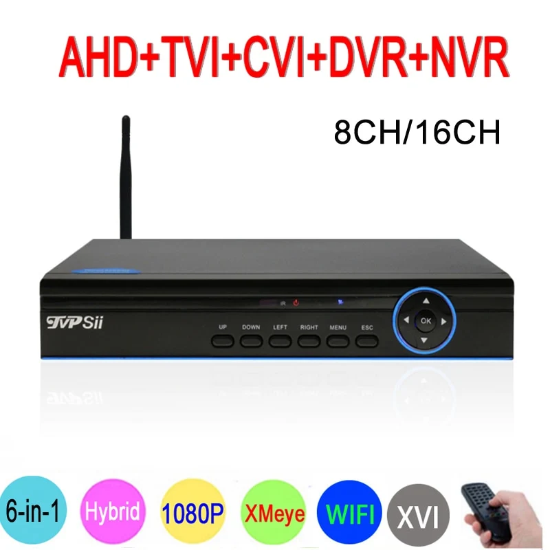 1080P 16CH/8CH 6 in 1 Surveillance Camera Blue Panel