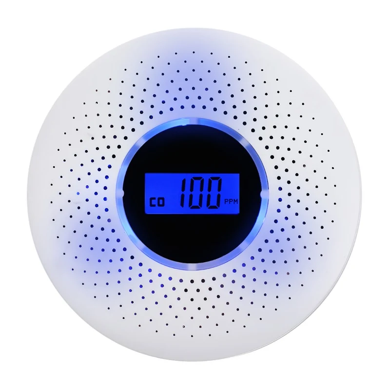 2 in 1 LCD LED Carbon Monoxide & Smoke Combo Detector Alarm