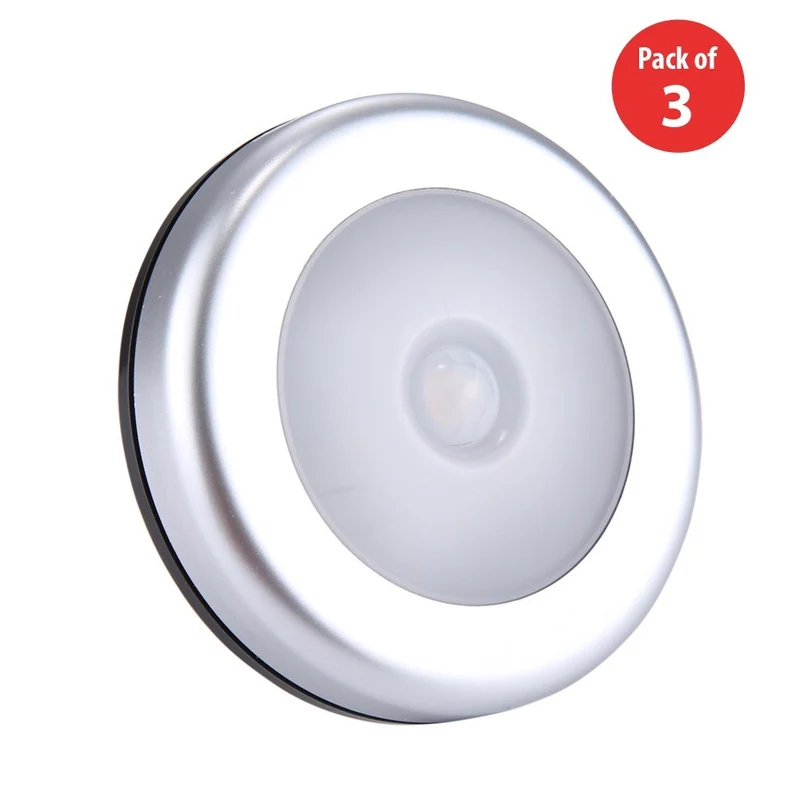 6 LEDs Motion Sensor Light Control Night Light - Pack of 3