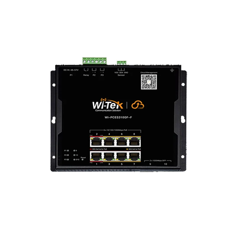 Commutateur PoE industriel Gigabit à 8 ports géré par le cloud