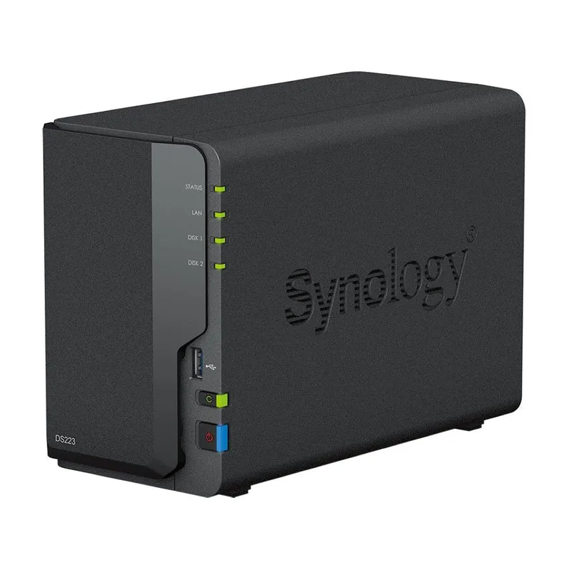Synology DiskStation DS223 | 2-Bay NAS | Surveillance Station | tot 2 × 108TB | USB 3.2 | Zwart
