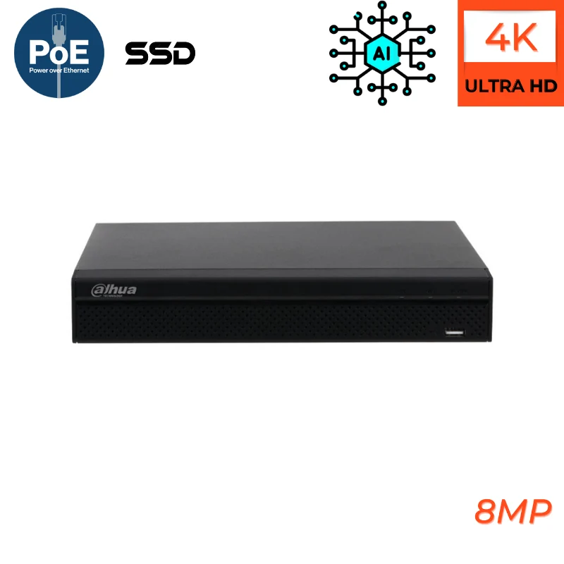 Enregistreurs de vidéosurveillance DAHUA 4 CANAUX POE avec SSD