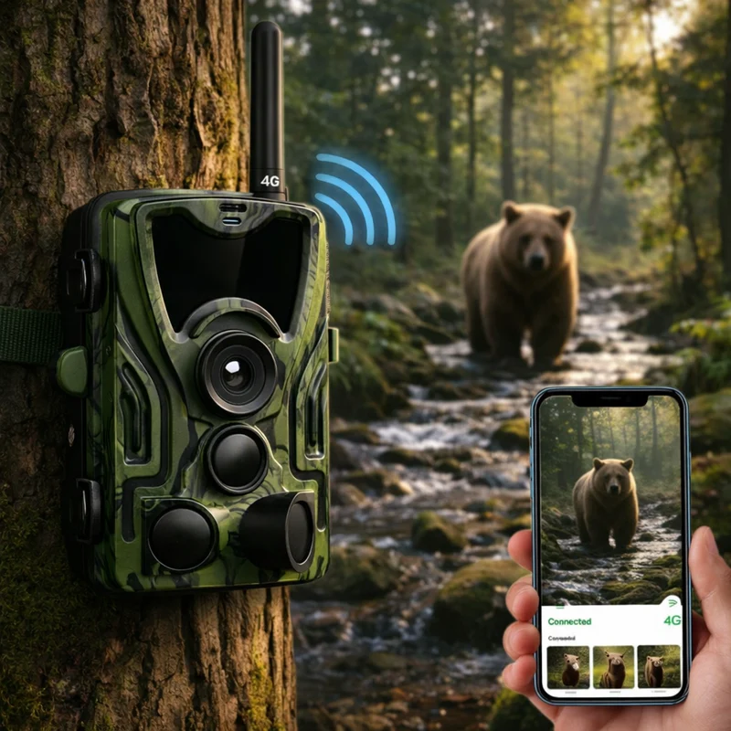 Camera de chasse 4K avec écran et 4G+ – images ultra-nettes et commande à distance