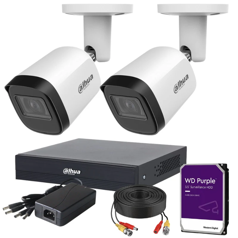 Kit de 2 caméras de surveillance extérieure analogique DAHUA - Série Lite