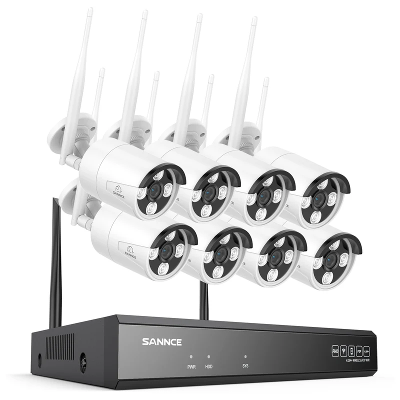 Système de caméra de sécurité sans fil 4K 16 canaux, NVR 8MP, caméra IP WiFi 8MP, audio bidirectionnel, étanchéité IP66, détection humaine intelligente AI, fonctionne avec Alexa