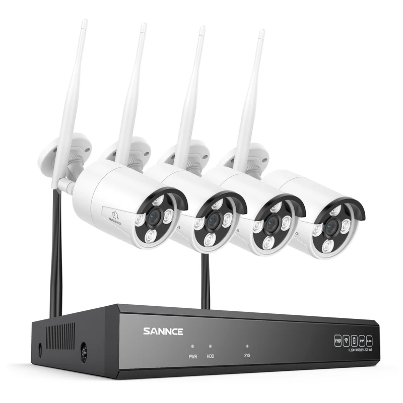Reconditionné certifié Système de caméra de sécurité sans fil 5MP 8 canaux, NVR 8MP, caméra IP WiFi 5MP, audio bidirectionnel, étanchéité IP66, détection humaine intelligente AI, fonctionne avec Alexa