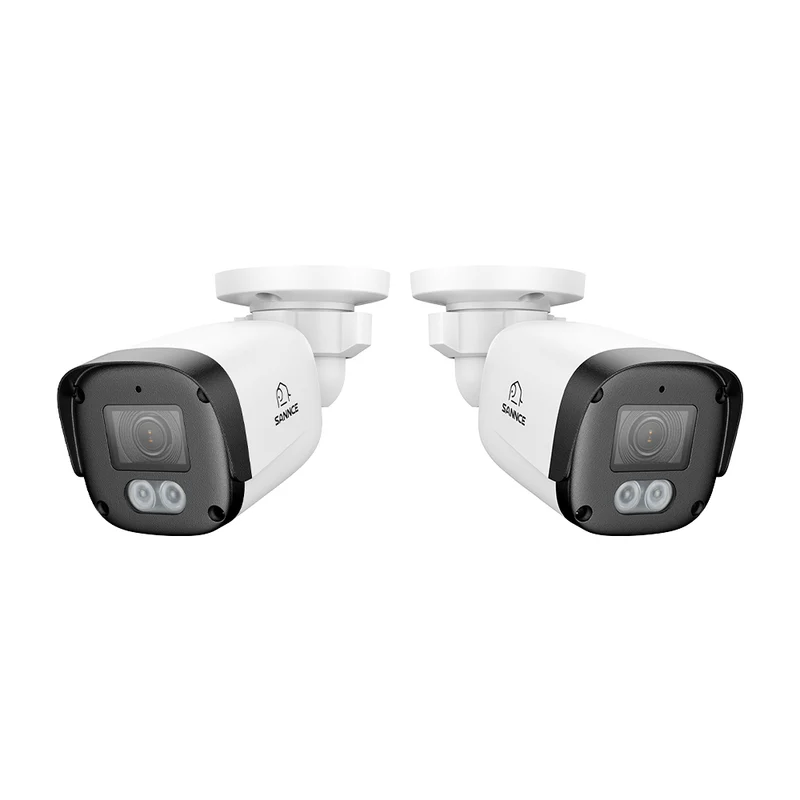 Caméra de sécurité IP PoE Full HD 5MP, 2 pièces, capacité de stockage 256 Go, carte TF, communication bidirectionnelle