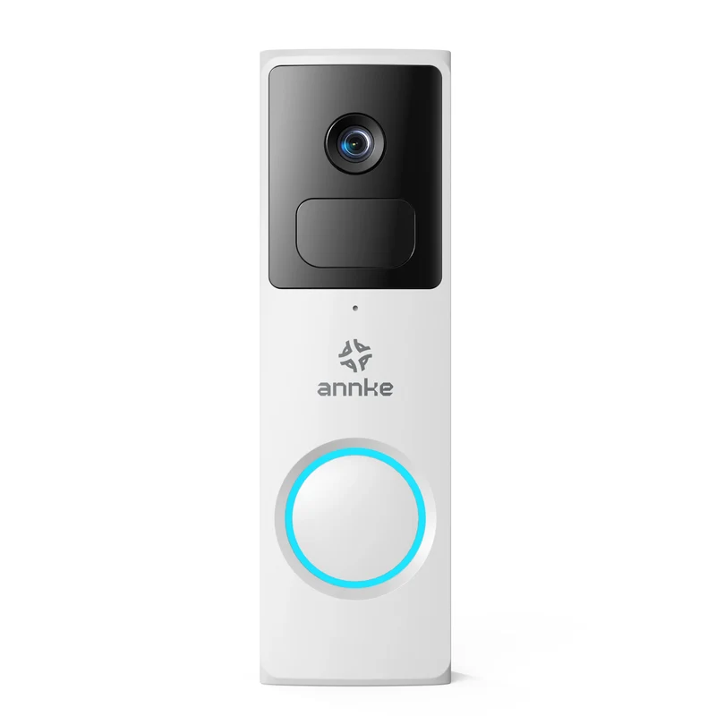 ANNKE Caméra de porte sans fil en plein écran HD 1080P, angle de vue de 148°, alimentée par une batterie de 4800mAh, détection de mouvement, audio bidirectionnel, stockage dans le cloud et sur carte TF, compatible avec Alexa