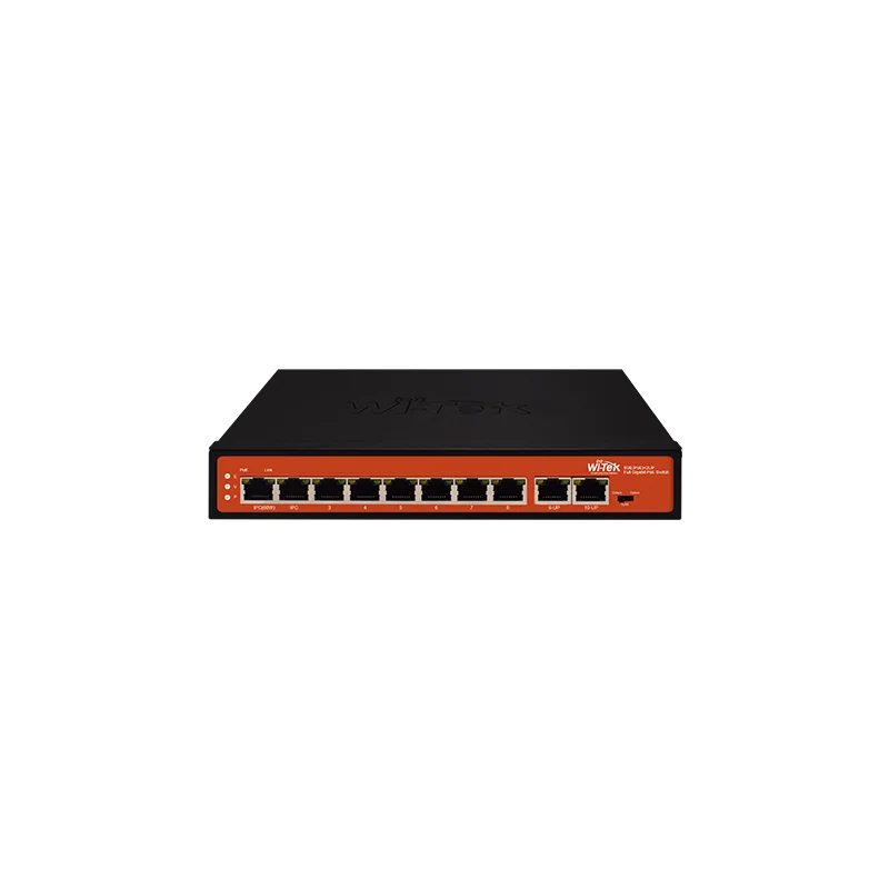 Liaison montante 8GE+2GE Commutateur PoE Full Giga 802.3af/at avec 8 ports PoE