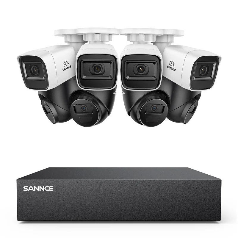 Système DVR filaire de sécurité 5MP à 8 canaux avec 8 caméras CCTV extérieures 2MP, détection intelligente des personnes, des véhicules et des mouvements