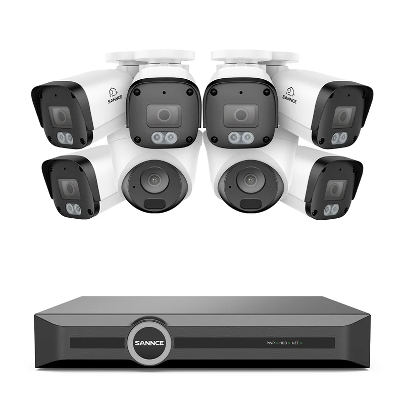 Système de sécurité PoE 5MP à 8 canaux, NVR 6MP, S+265, Détection d'humains et de véhicules, Lecture intelligente, Notification intelligente avec image jointe