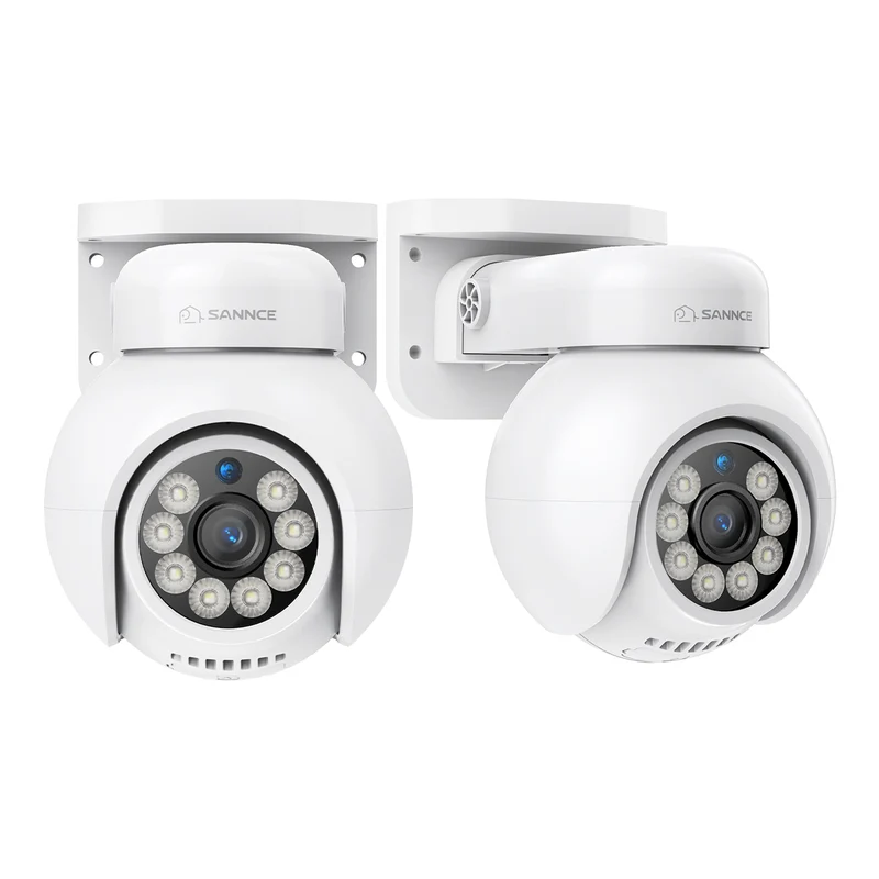 2 pièces 4K 8MP Caméra IP sécurité extérieure PoE - Rotation & Inclinaison, Détection intelligente des véhicules, Audio bidirectionnel, Stockage sur carte TF jusqu'à 256G, Compatible Onvif, fonctionne avec SANNCE N98PBD/N96PBK