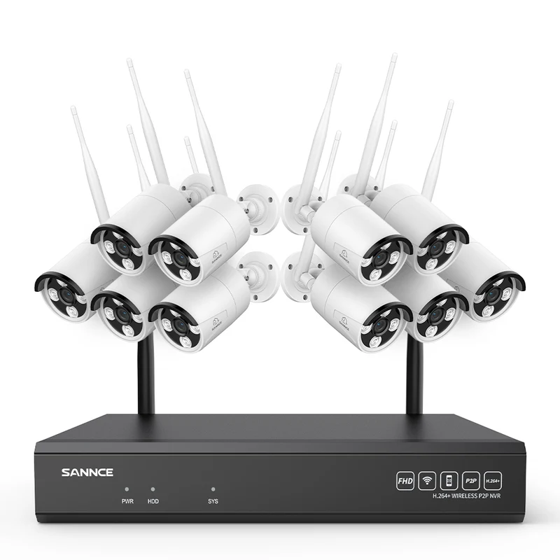 Système de caméra de sécurité sans fil 4K 16 canaux, NVR 8MP, caméra IP WiFi 8MP, audio bidirectionnel, étanchéité IP66, détection humaine intelligente AI, fonctionne avec Alexa