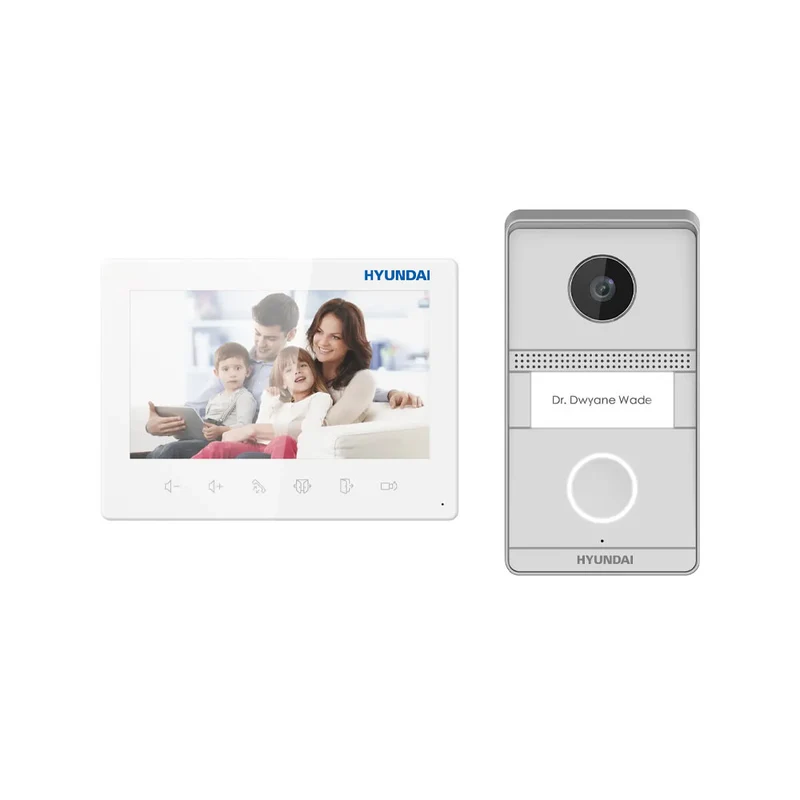 Kit d'interphonie vidéo 2 fils Plug & Play avec écran TFT 7" et caméra couleur 2MP.