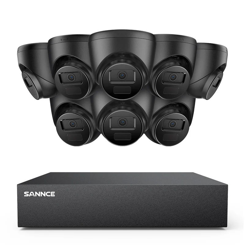 8 Canaux 5MP Système de Caméra de Sécurité Filaire - DVR Hybride, 8 Caméras Turret 2MP, Intérieur & Extérieur, Détection Intelligente de Mouvement, Accès à Distance