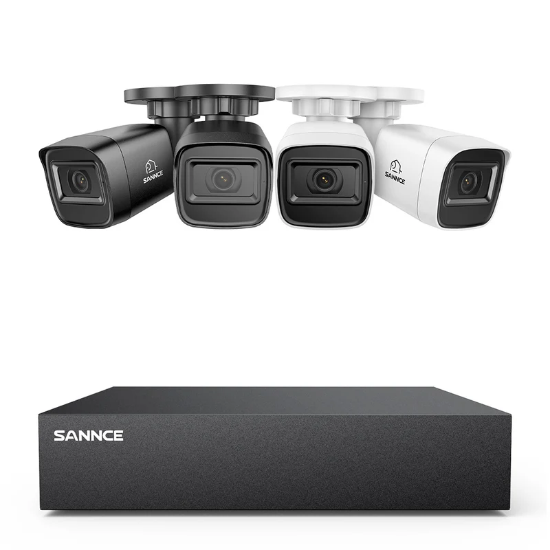 Système DVR filaire de sécurité 5MP à 8 canaux avec 4 caméras Bullet CCTV extérieures 2MP, détection intelligente des personnes, des véhicules et des mouvements