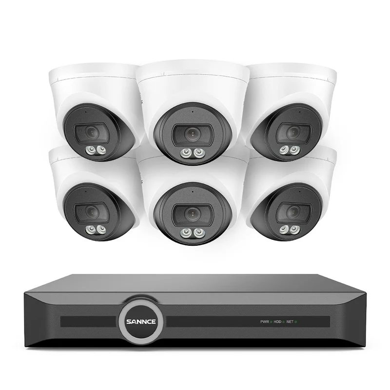 WD800 – Système de vidéosurveillance PoE 4K avec audio, compression S+265, détection par IA, vision nocturne couleur à double éclairage, étanchéité IP67