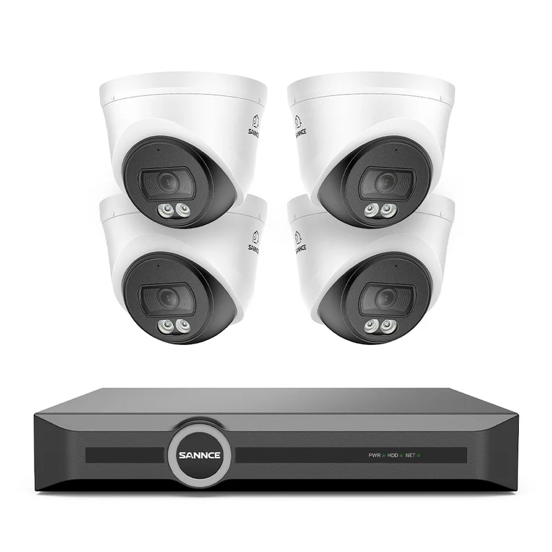 WD800 – Système de vidéosurveillance PoE 4K avec audio, détection par IA, vision nocturne couleur à double éclairage, étanchéité IP67