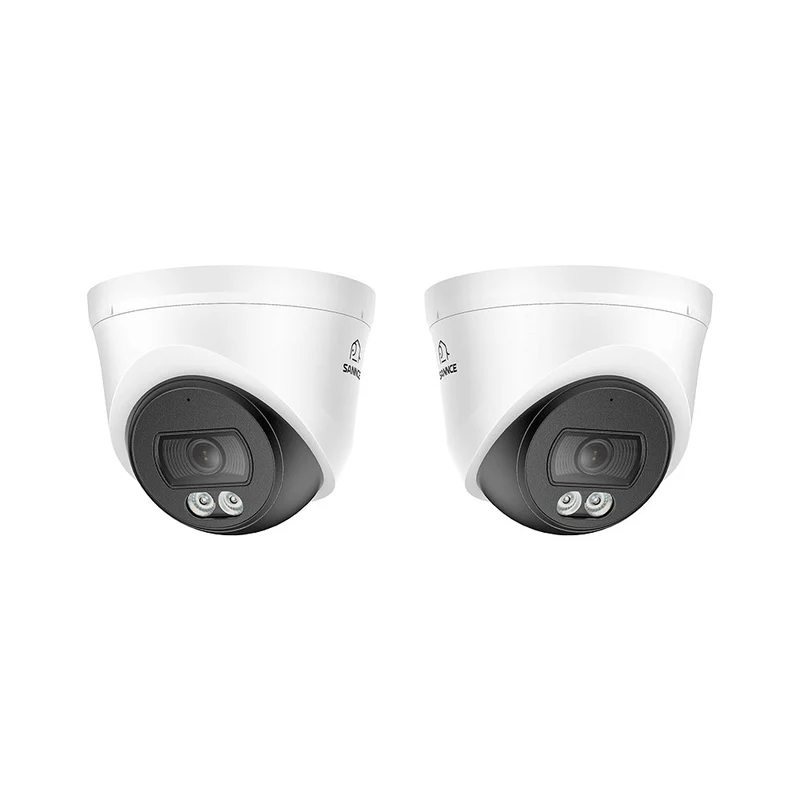 WD800 – Caméra dôme PoE 4K additionnelle avec audio, détection par IA, objectif grand angle, vision nocturne couleur à double éclairage et étanchéité IP67