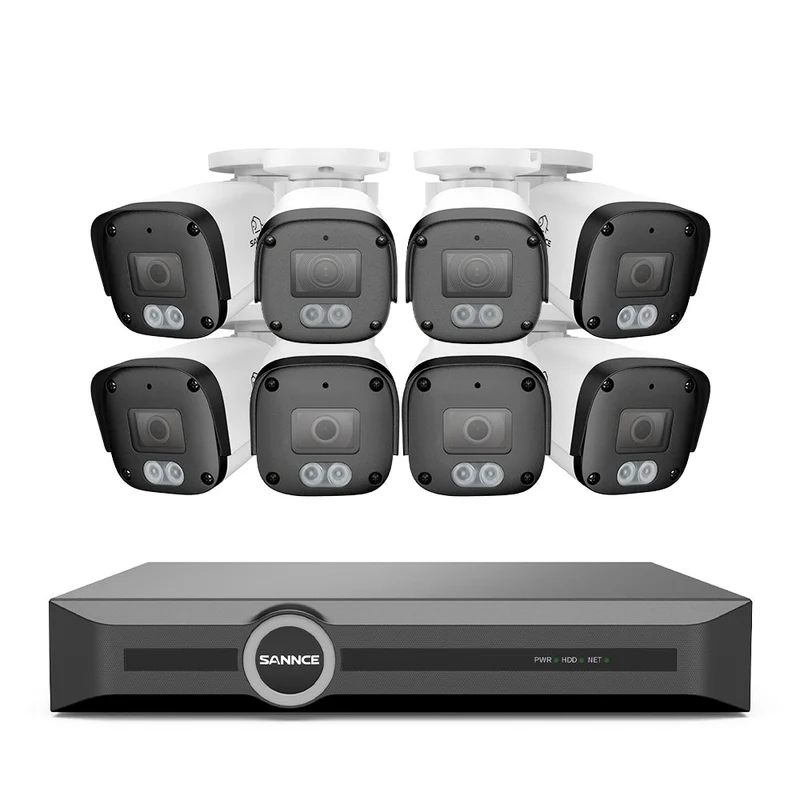 FW800 – Système de vidéosurveillance PoE 4K avec audio, détection par IA, objectif grand angle, vision nocturne couleur à double éclairage et étanchéité IP67