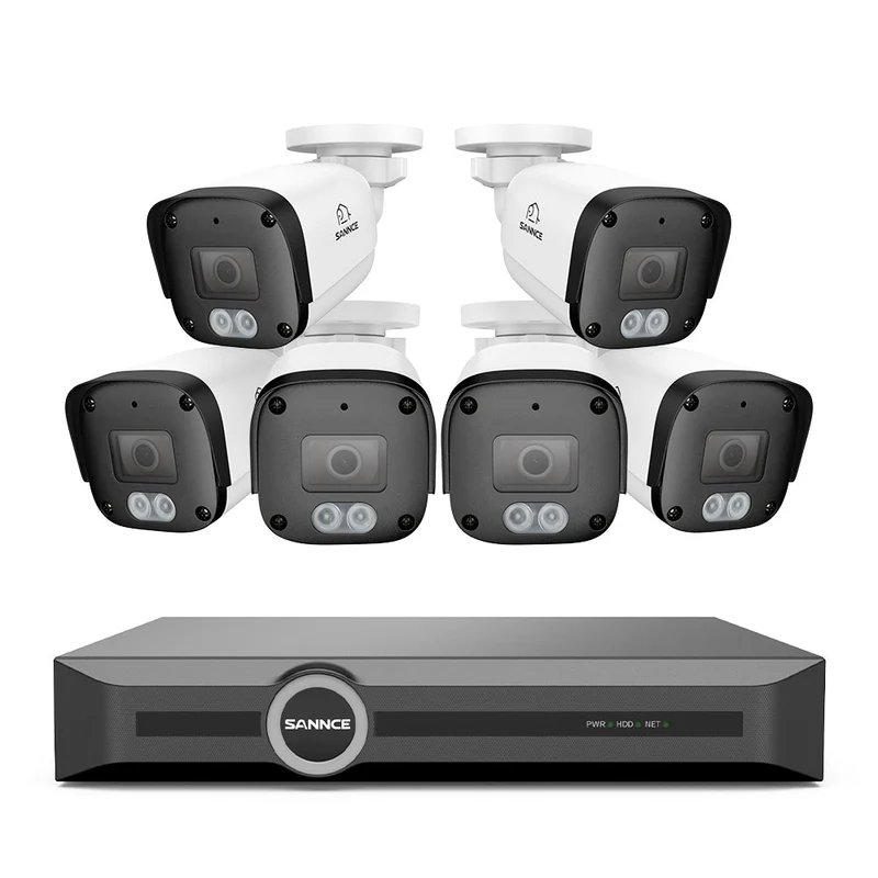 FW800 – Système de vidéosurveillance PoE 4K avec audio, compression S+265, détection par IA, vision nocturne couleur à double éclairage et étanchéité IP67