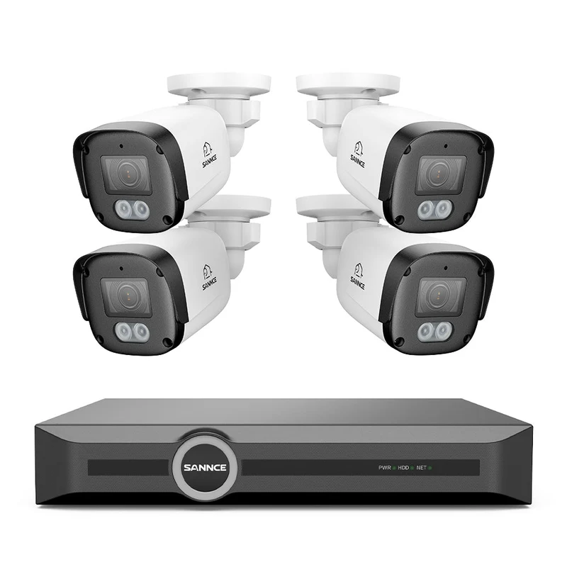 FW800 – Système de vidéosurveillance PoE 4K avec vision nocturne couleur à double éclairage, détection par IA, objectif grand angle, Audio Bidirectionnel et étanchéité IP67