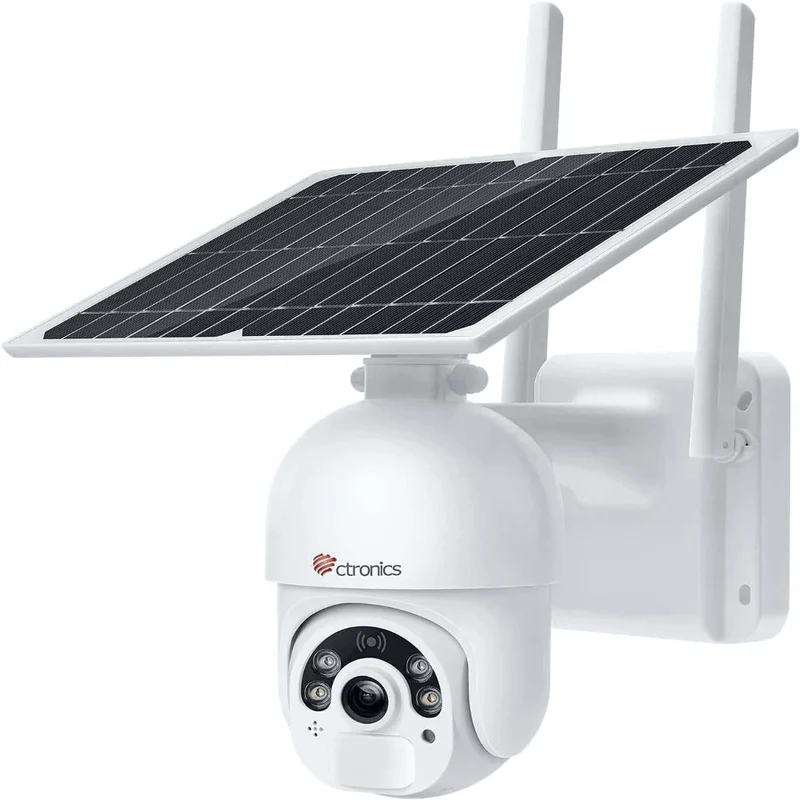 2K 3MP Caméra Surveillance WiFi Extérieure avec Panneau Solaire sur Batterie Rechargeable Détection Humaine PIR