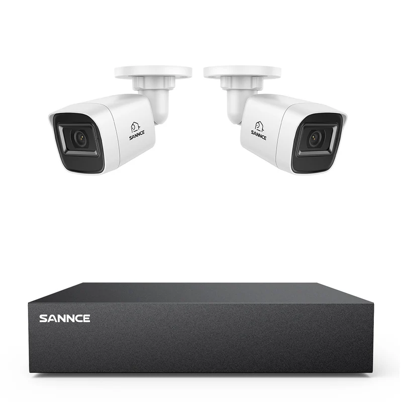 Système DVR filaire de sécurité 5MP à 8 canaux avec 2 caméras Bullet CCTV extérieures 2MP, détection intelligente des personnes, des véhicules et des mouvements
