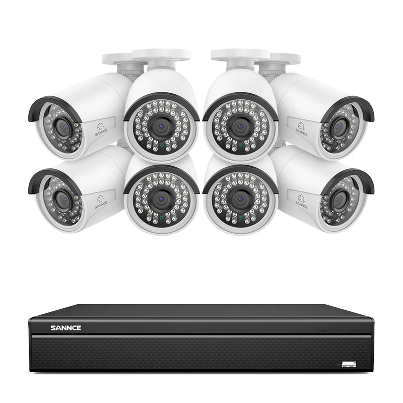 16 canaux 5MP PoE Système de caméras de sécurité , 4K NVR & 5MP caméras IP PoE extérieures , Compatible ONVIF, H.265, enregistrement audio, détection humaine/vehicule