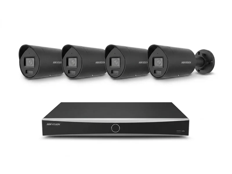 8-Kanaals AcuSense Camera Beveiligingspakket met 1x NVR en 4x 8MP Bullet Camera 2.8mm lens | kleur zwart | 10% bundel korting