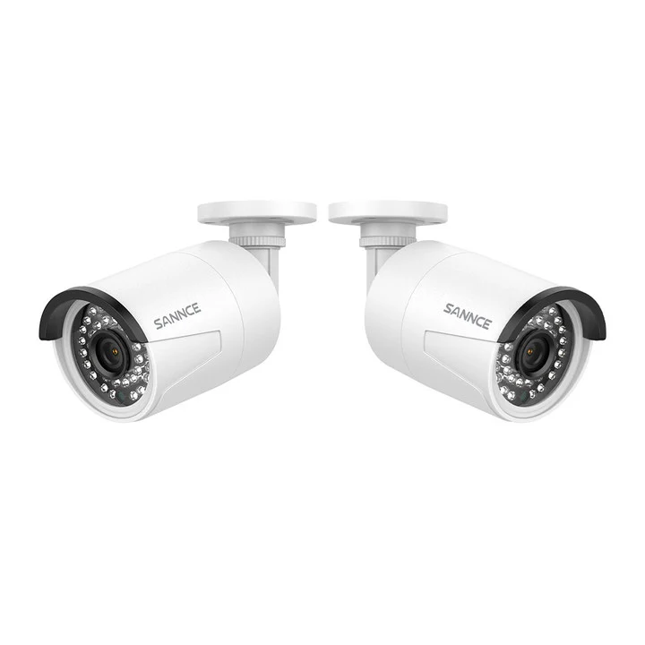 Caméra IP de sécurité extérieure PoE Super HD 5MP avec enregistrement audio pour SANNCE NVR N98PBD/N96PBK (lot de 2)