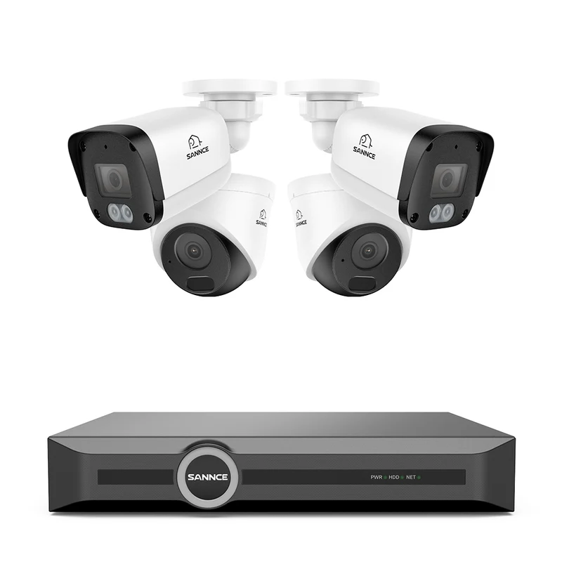 Système de sécurité PoE 5MP à 8 canaux, NVR 6MP, S+265, Détection d'humains et de véhicules, Lecture intelligente, Notification intelligente avec image jointe