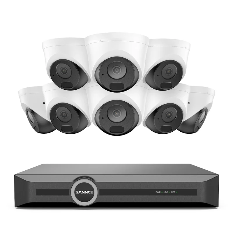 Système de sécurité PoE 5MP à 8 canaux, NVR 6MP, S+265, Détection d'humains et de véhicules, Lecture intelligente, Notification intelligente avec image jointe