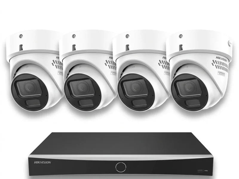 8-Kanaals AcuSense Camera Beveiligingspakket met 1x NVR en 4x 8MP Varifocale Turret camera | kleur wit | 10% bundel korting