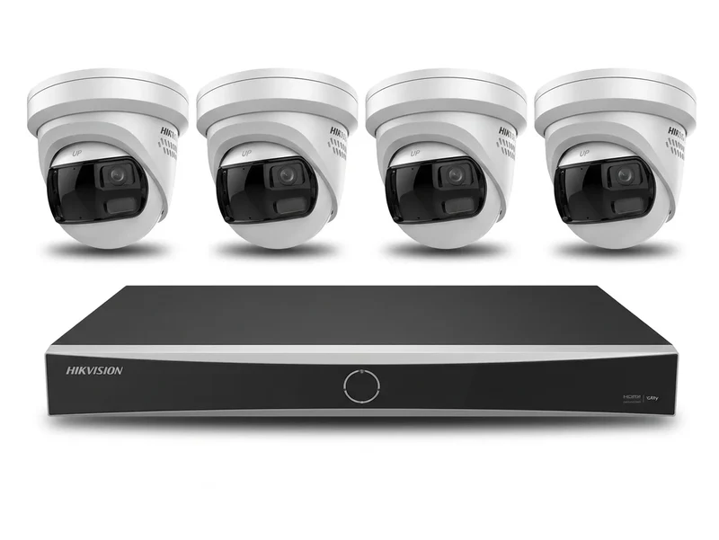 8-Kanaals AcuSense Camera Beveiligingspakket met 1x NVR en 4x 8MP 180° camera | kleur wit | 10% bundel korting