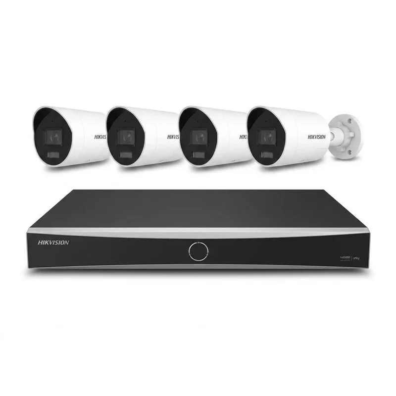 8-Kanaals AcuSense Camera Beveiligingspakket met 1x NVR en 4x 4MP Bullet Camera 2.8mm lens | kleur wit | 10% bundel korting