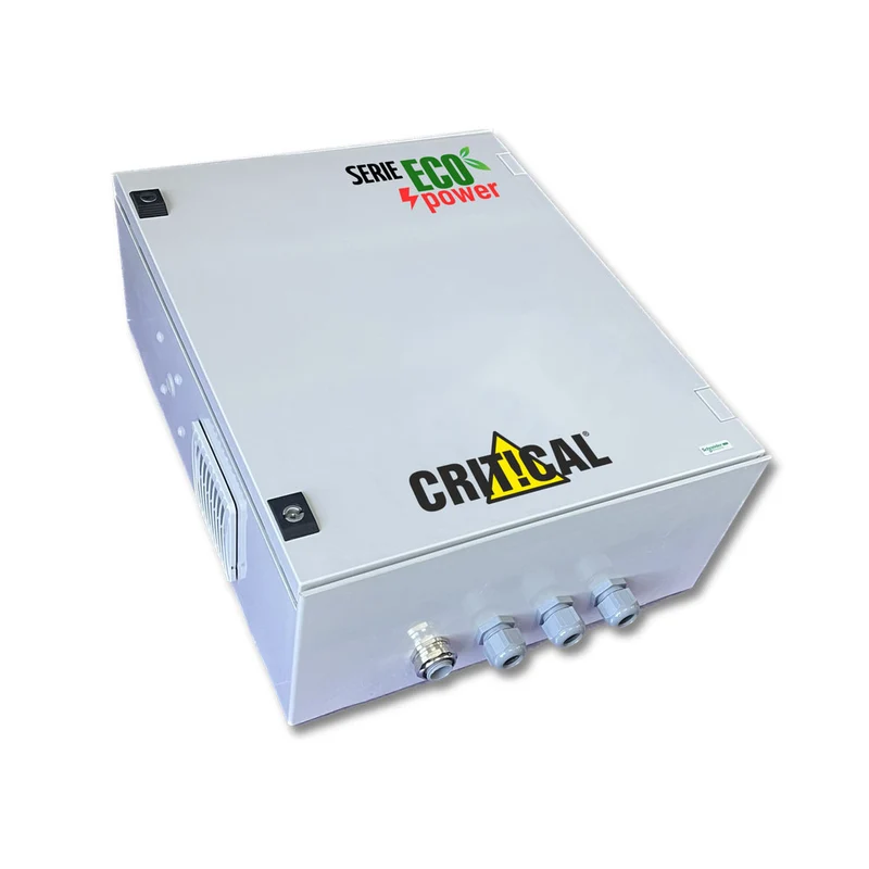 Coffret extérieur fibre pour connexion 240Vac avec batterie Lithium 60Ah.