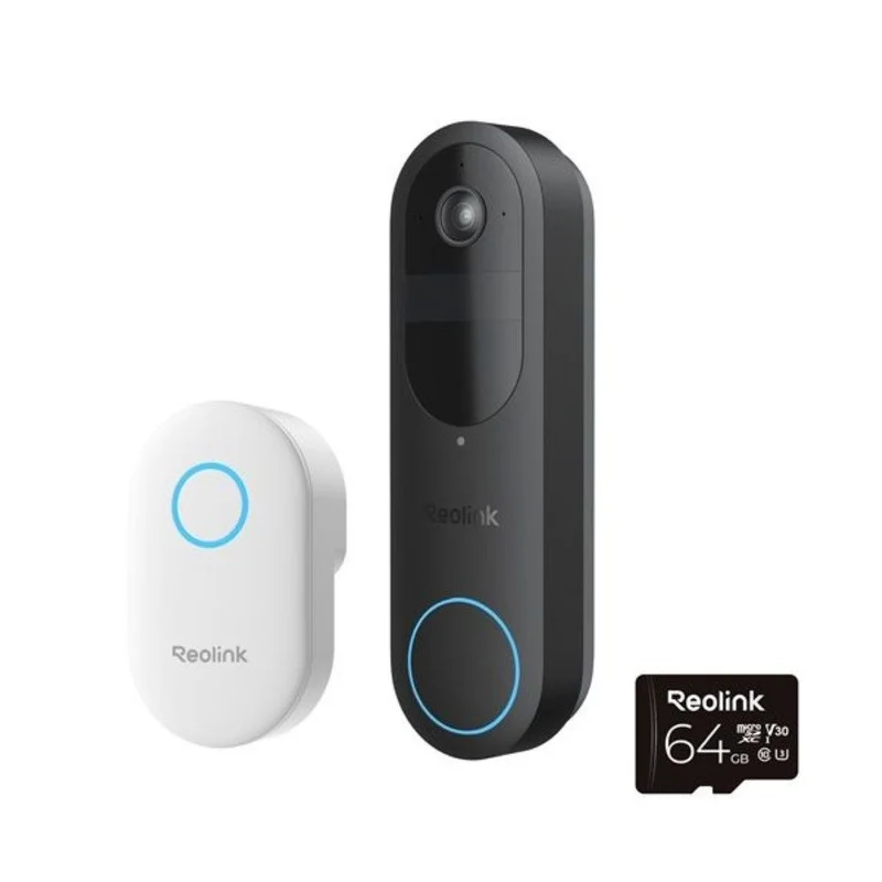 Reolink D340B 4MP Batterij WiFi Video Deurbel + Gong + 64GB MicroSD Zwart