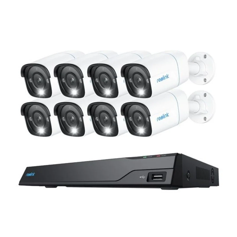 Reolink NVS16-8MB8 | 8MP/4K | PoE | 16-Kanaals NVR | 8 Bullet Camera's | 4TB HDD | AI-Detectie | Plug & Play