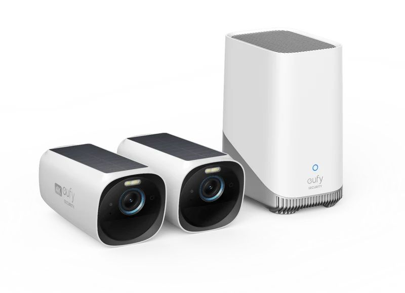 Eufy EufyCam 3 | 4K | Zonnepaneel | 1 Jaar Batterij | Gezichtsherkenning | Set 2 Camera's + Homebase 3