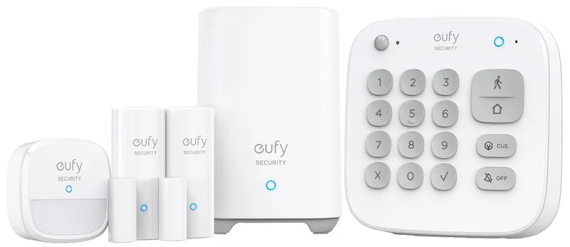 Eufy 5-in-1 Home Alarm Kit | Draadloos | HomeBase + Cijferpaneel + Bewegingssensor + 2 Deur-/Raamsensoren