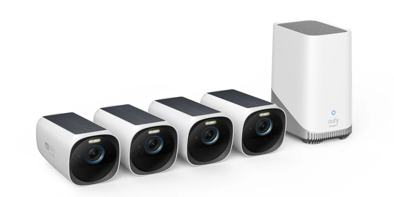 Eufy EufyCam 3 | 4K | Zonnepaneel | 1 Jaar Batterij | Gezichtsherkenning | Set 4 Camera's + Homebase 3