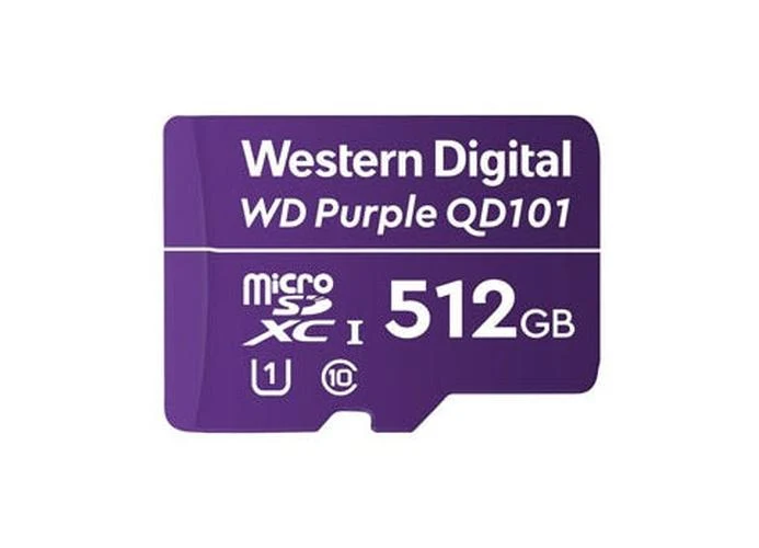WD Purple SC QD101 512GB microSD-kaart – Voor 24/7 Beveiligingscamera's